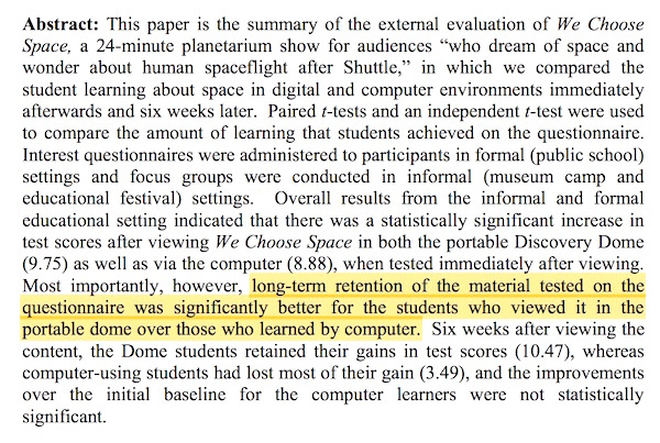 Dome vs Computer Learning